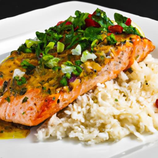 Zesty Grilled Lime Salmon with Tropical Salsa & Coconut Rice