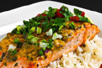Zesty Grilled Lime Salmon with Tropical Salsa & Coconut Rice