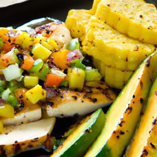 Vibrant Jerk Chicken Buddha Bowl with Tangy Mango Salsa