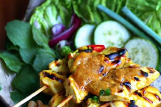 Grilled Chicken Satay with a Quick & Creamy Thai Peanut Sauce