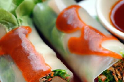Crisp Vietnamese Spring Rolls with Simple Peanut Sauce Recipe