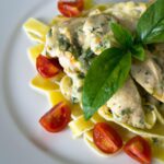 Savory Creamy Pesto Chicken with Roasted Tomato Bliss