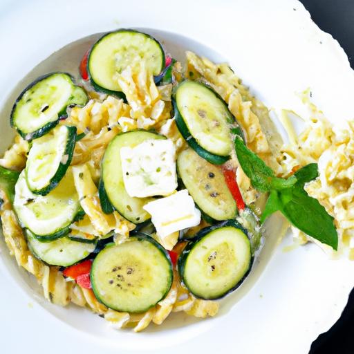 fresh & Tangy Cucumber Feta Pasta Salad Recipe to Try