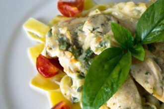 Savory Creamy Pesto Chicken with Roasted Tomato Bliss