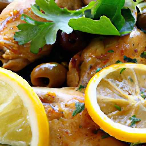 Zesty Lemon Herb Chicken with Olives: A Flavorful Delight