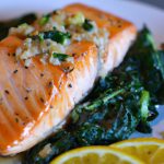 Savor Grilled Salmon atop Vibrant Quinoa & Spinach Salad