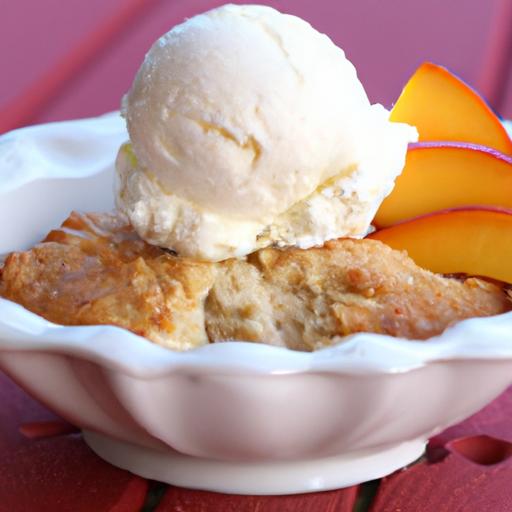 the ultimate Peach cobbler with Creamy Vanilla Ice Cream