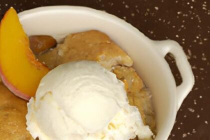 The Ultimate Peach Cobbler with Creamy Vanilla Ice Cream