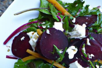 Vibrant Roasted Beet & Goat Cheese Salad with Peppery Arugula