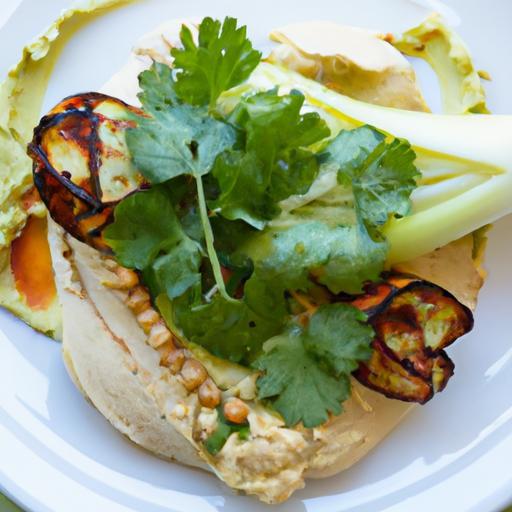 Smoky Charred Cauliflower Wraps with Vibrant Green Hummus